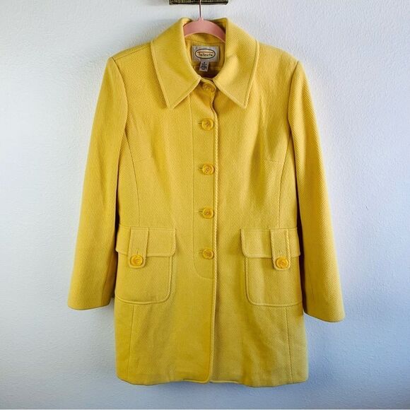 Talbots Yellow Wool Blend Long Line Coat - Picture 1 of 4